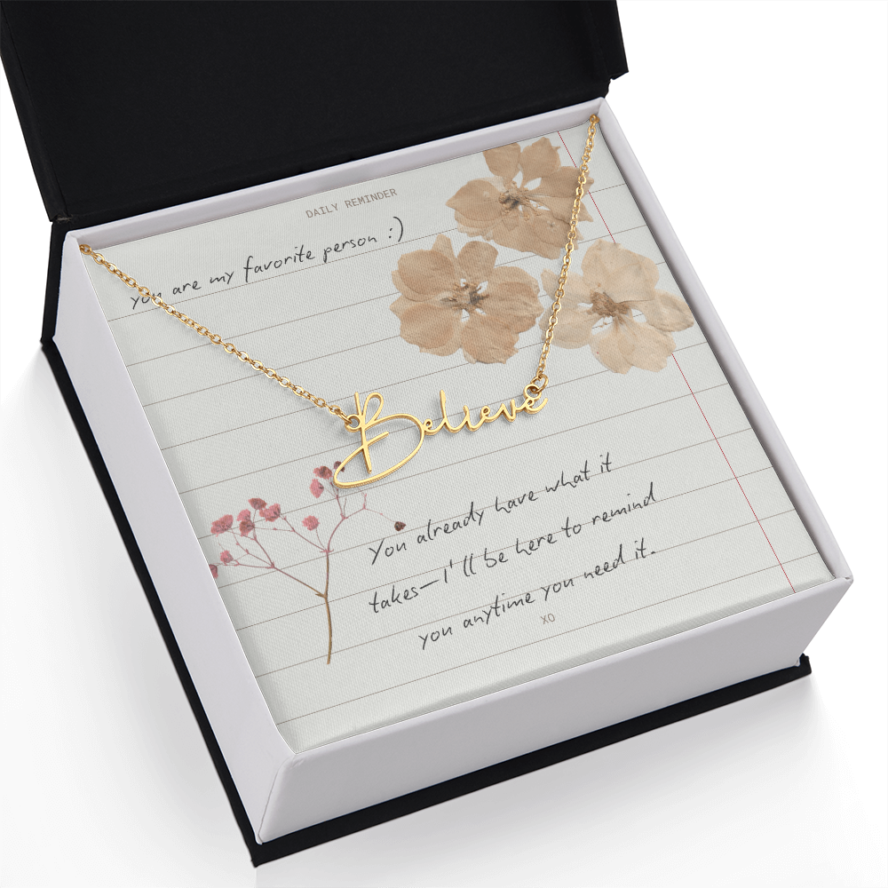 Custom Script necklace You are my Favorite Person Inspirational Card for Best Friend