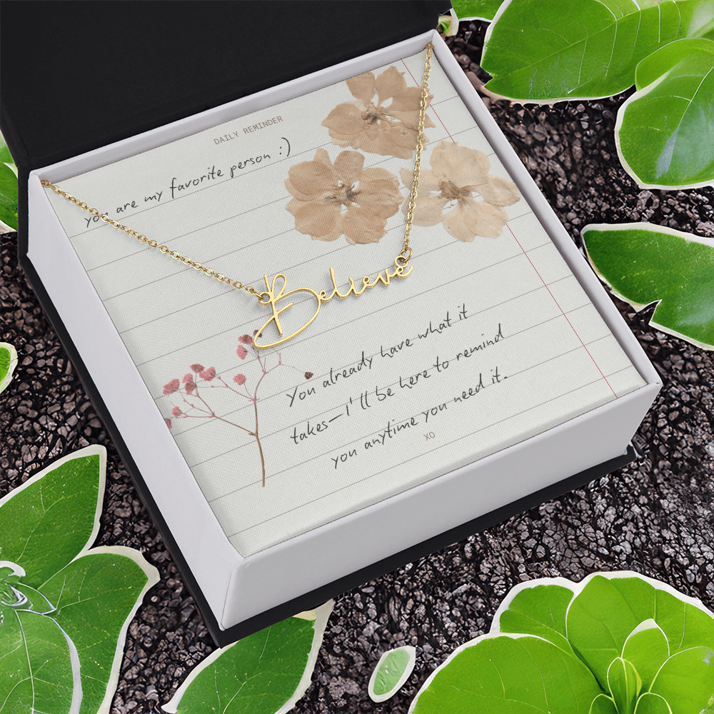 Custom Script necklace You are my Favorite Person Inspirational Card for Best Friend