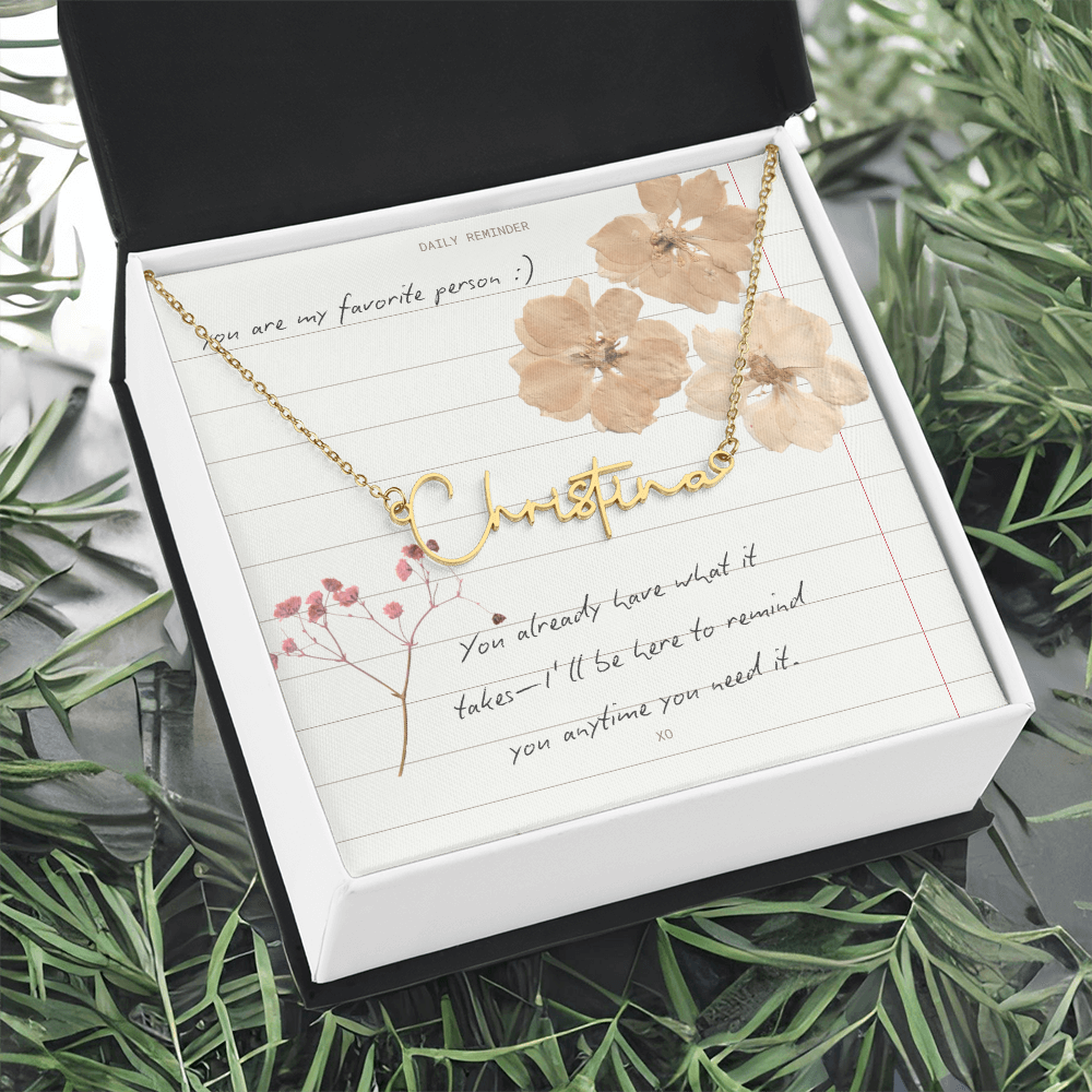 Custom Script necklace You are my Favorite Person Inspirational Card for Best Friend