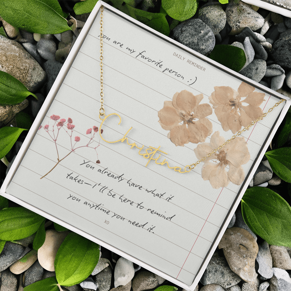 Custom Script necklace You are my Favorite Person Inspirational Card for Best Friend