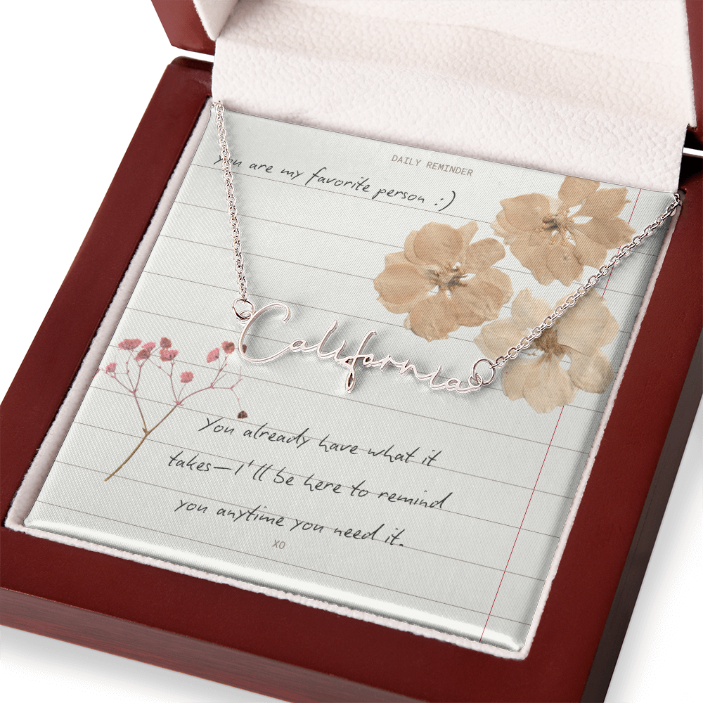 Custom Script necklace You are my Favorite Person Inspirational Card for Best Friend