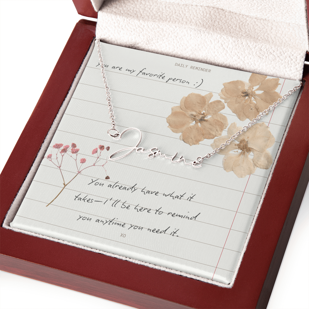 Custom Script necklace You are my Favorite Person Inspirational Card for Best Friend
