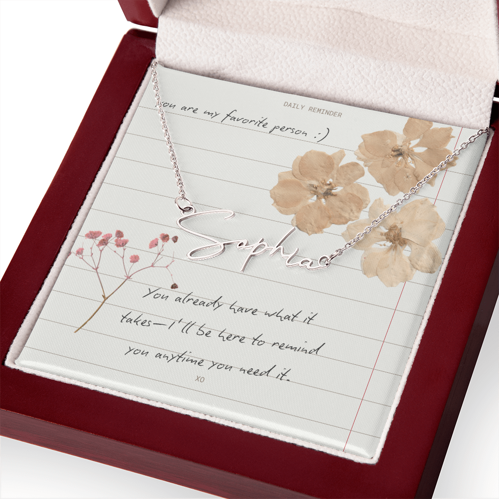 Custom Script necklace You are my Favorite Person Inspirational Card for Best Friend