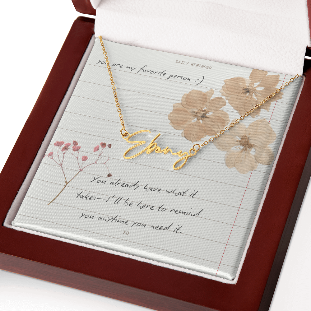 Custom Script necklace You are my Favorite Person Inspirational Card for Best Friend