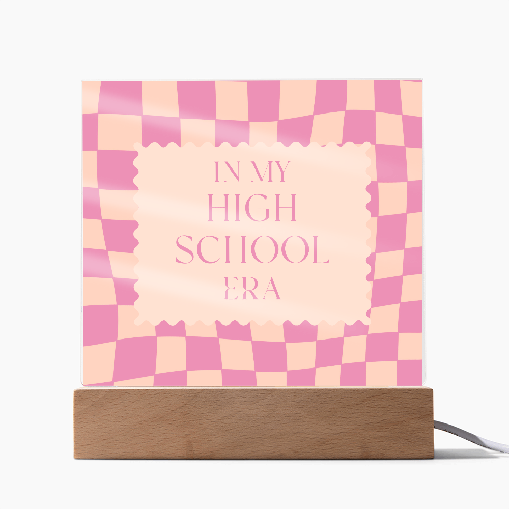 In my High School Era pink and tangerine retro decoration for classroom, desk, bedroom, etc.