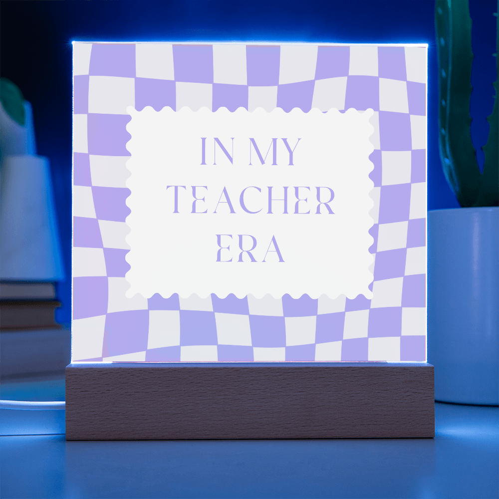 In my Teacher Era pink and tangerine retro decoration for classroom