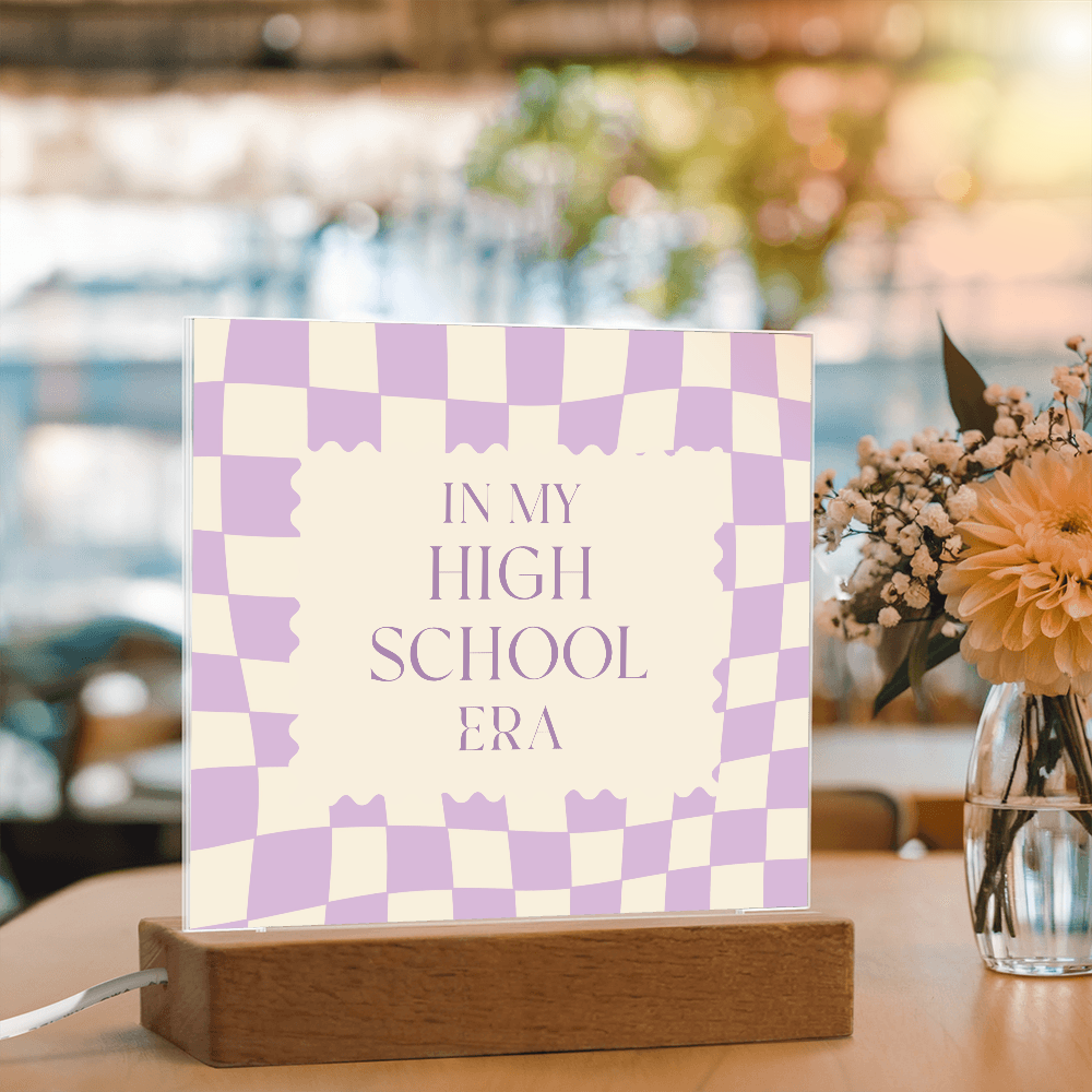 In my High School Era purple and cream retro decoration for classroom, desk, bedroom, etc.