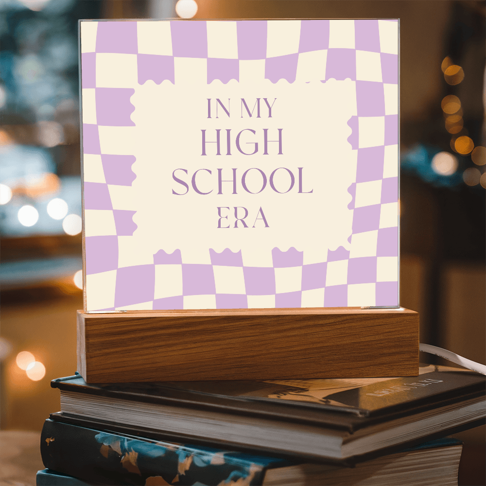 In my High School Era purple and cream retro decoration for classroom, desk, bedroom, etc.