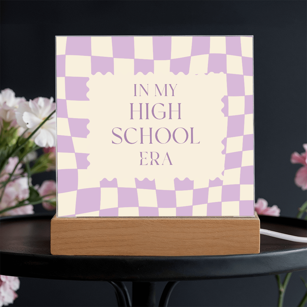 In my High School Era purple and cream retro decoration for classroom, desk, bedroom, etc.