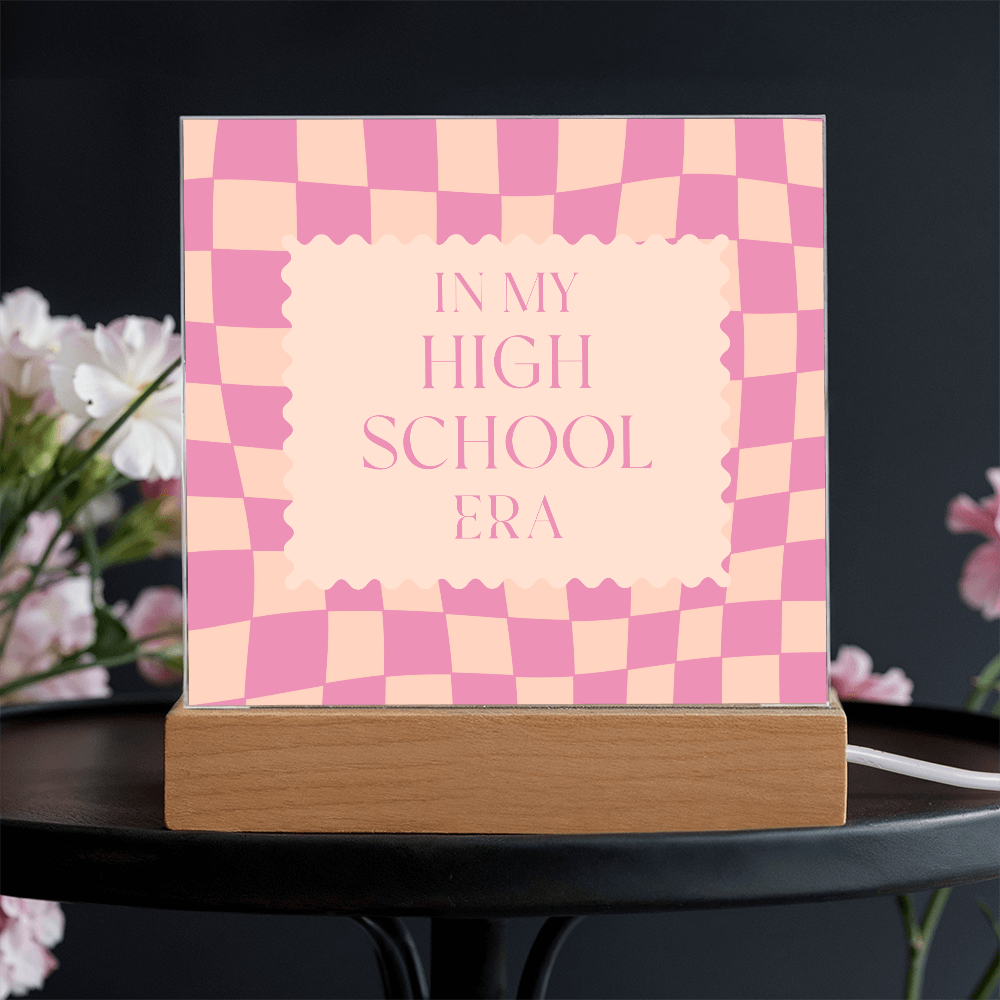 In my High School Era pink and tangerine retro decoration for classroom, desk, bedroom, etc.