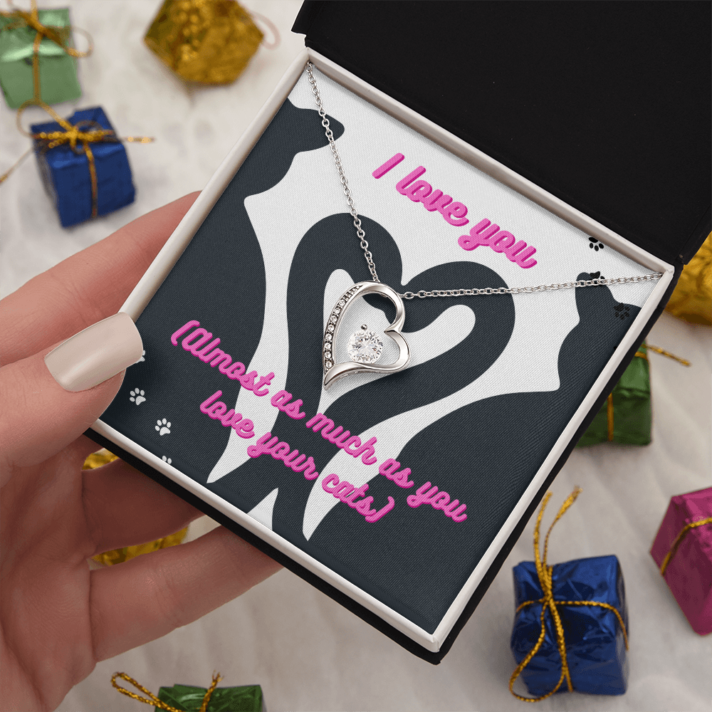 Cute Cat Lover Card | I Love My Cats Necklace for Pet Owners | Great Gift for Cat Lovers | Animal Lover Apparel
