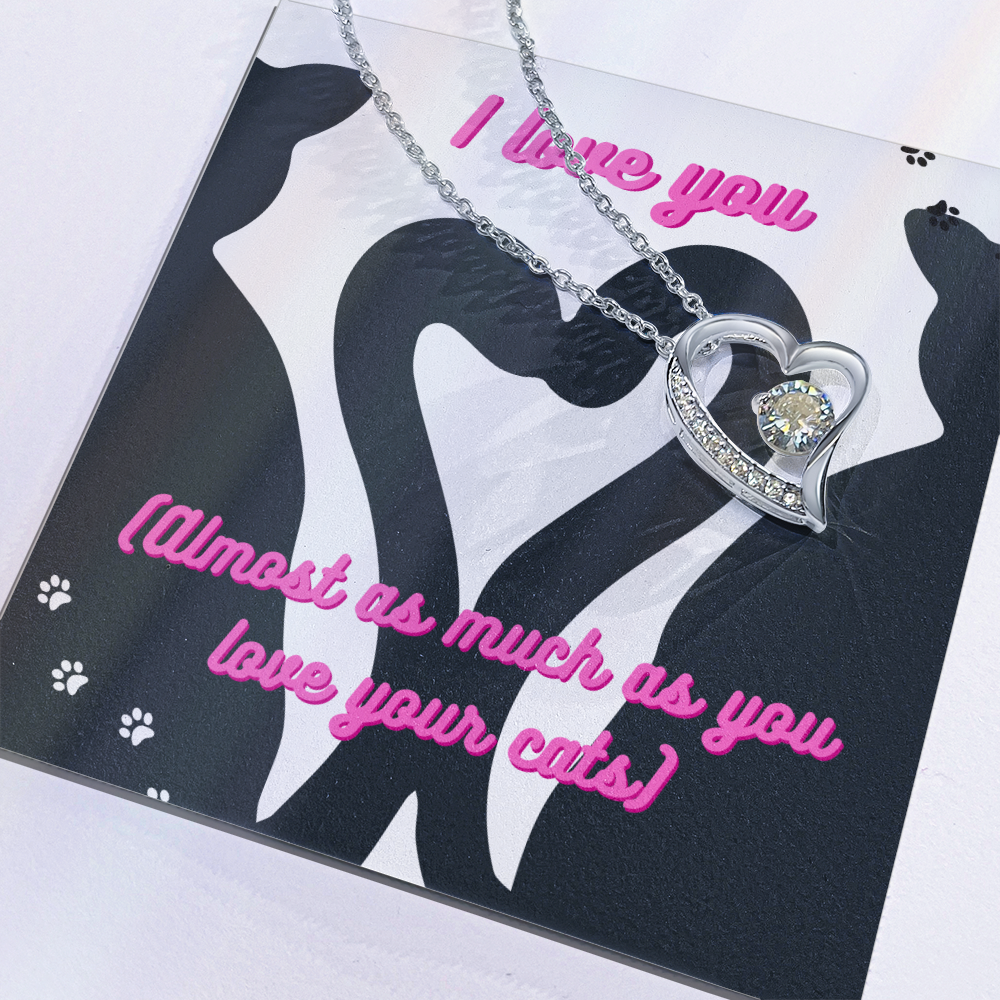 Cute Cat Lover Card | I Love My Cats Necklace for Pet Owners | Great Gift for Cat Lovers | Animal Lover Apparel