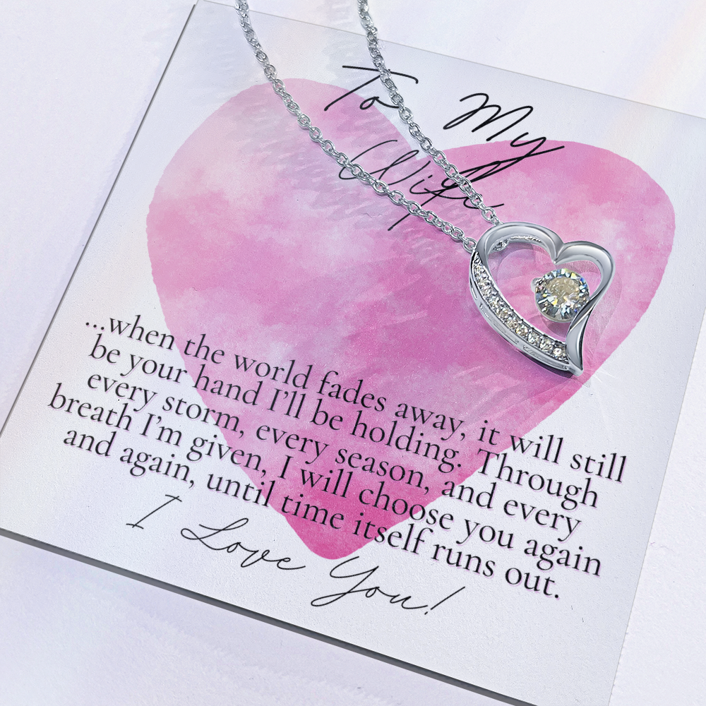 Romantic Gift for your Wife: Watercolor hearts When the world Fades Away (Forever Love variation)