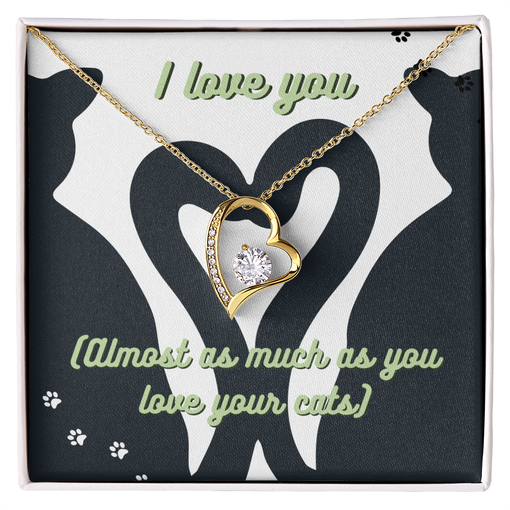 Cute Green Cat Lover Card | I Love My Cats Necklace for Pet Owners | Great Gift for Cat Lovers | Animal Lover Apparel