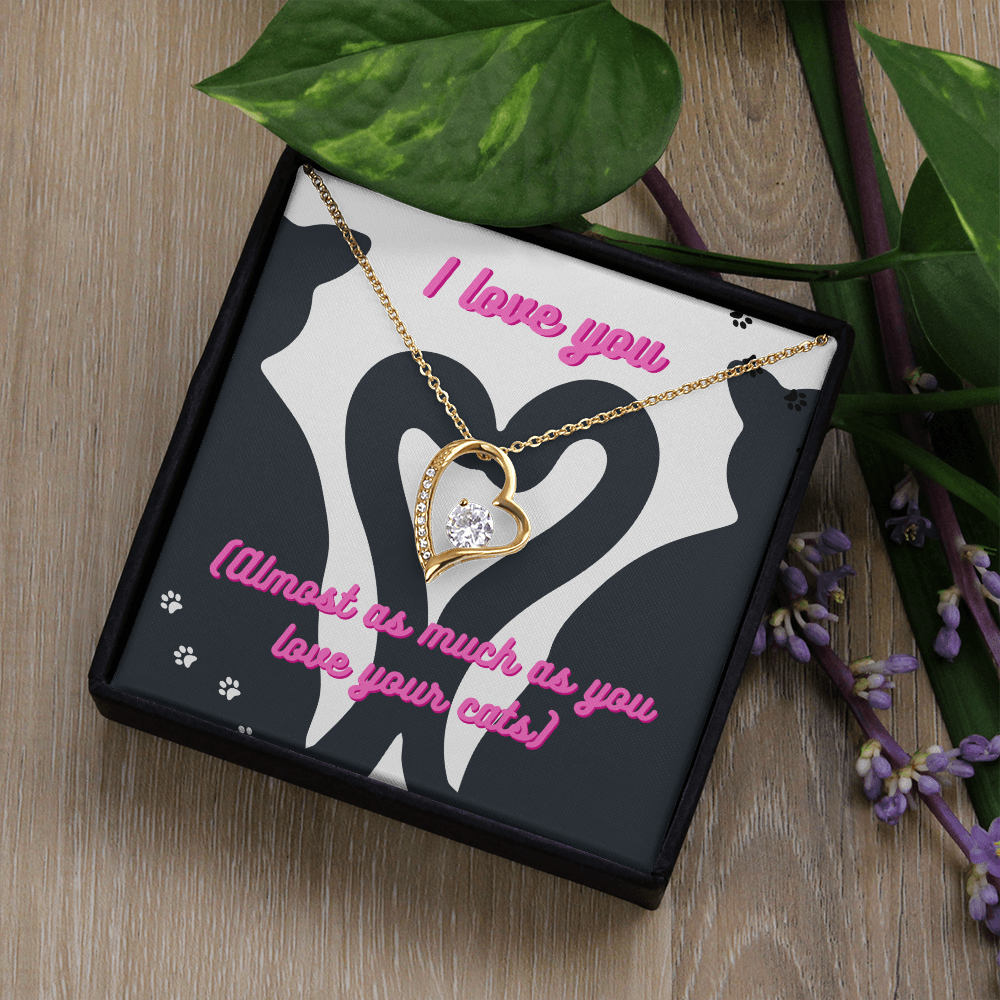Cute Cat Lover Card | I Love My Cats Necklace for Pet Owners | Great Gift for Cat Lovers | Animal Lover Apparel