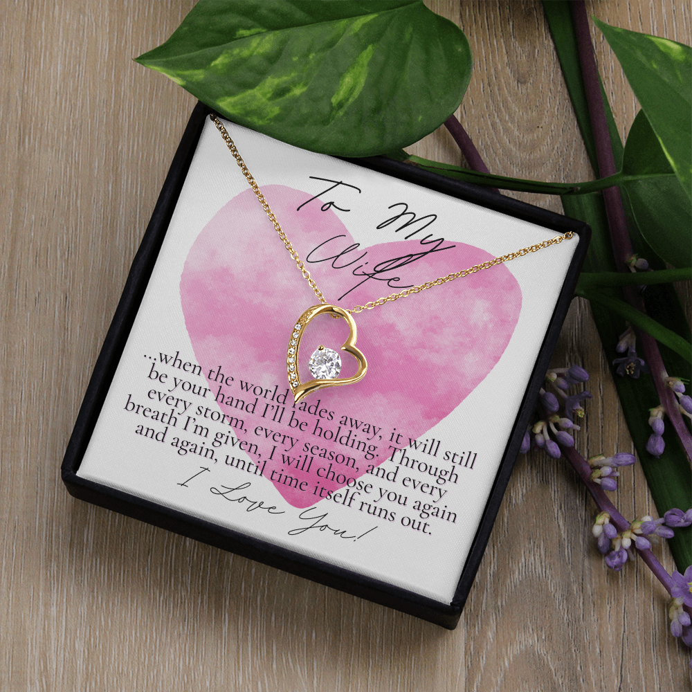 Romantic Gift for your Wife: Watercolor hearts When the world Fades Away (Forever Love variation)