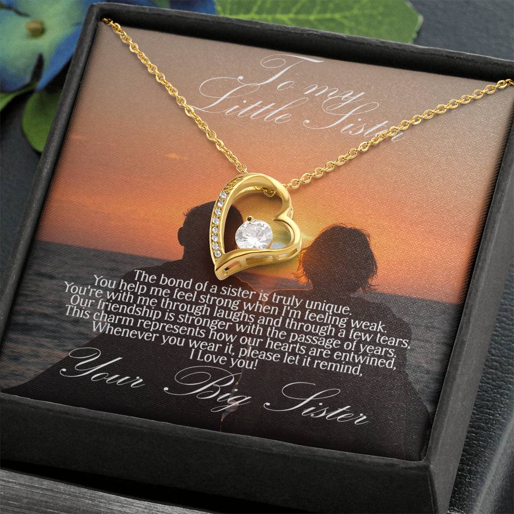 To Little Sister forever love necklace