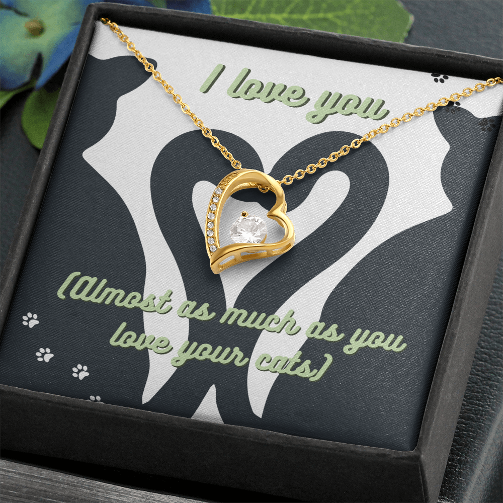 Cute Green Cat Lover Card | I Love My Cats Necklace for Pet Owners | Great Gift for Cat Lovers | Animal Lover Apparel
