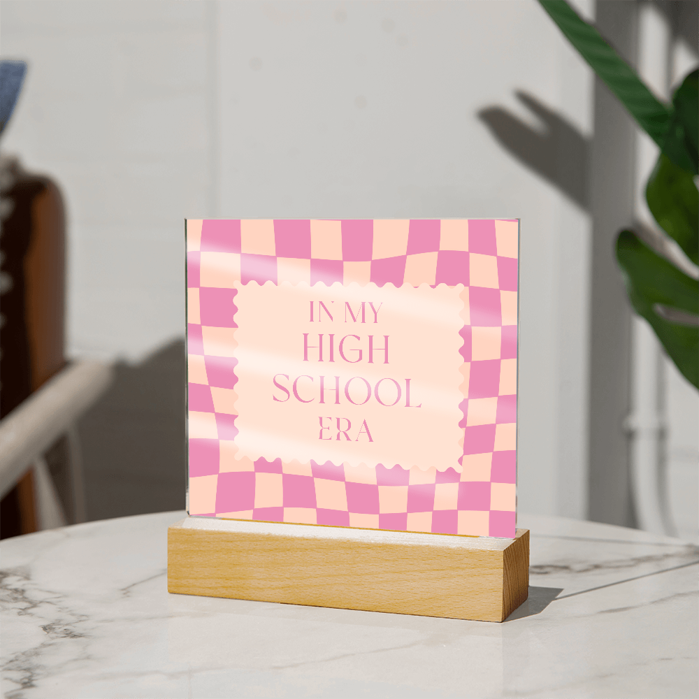 In my High School Era pink and tangerine retro decoration for classroom, desk, bedroom, etc.