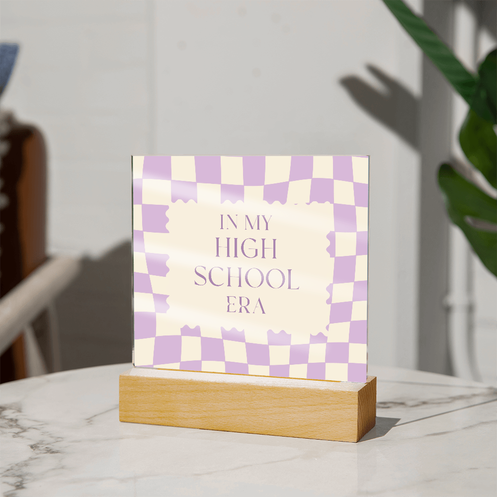In my High School Era purple and cream retro decoration for classroom, desk, bedroom, etc.