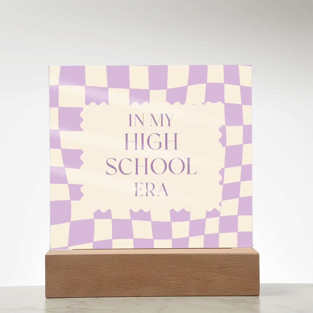 In my High School Era purple and cream retro decoration for classroom, desk, bedroom, etc.