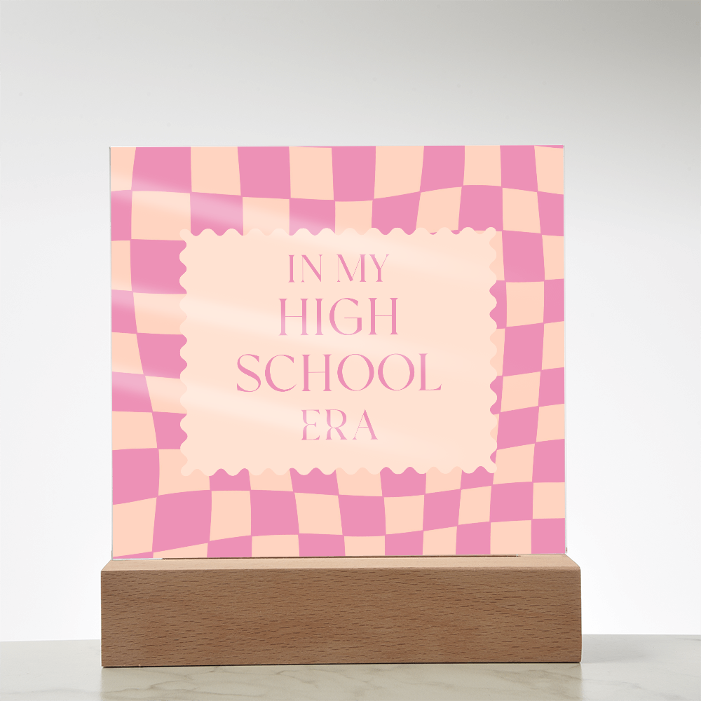 In my High School Era pink and tangerine retro decoration for classroom, desk, bedroom, etc.