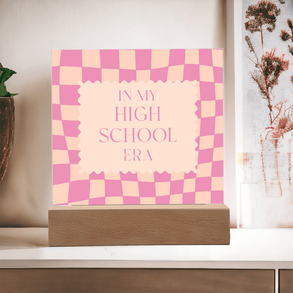 In my High School Era pink and tangerine retro decoration for classroom, desk, bedroom, etc.