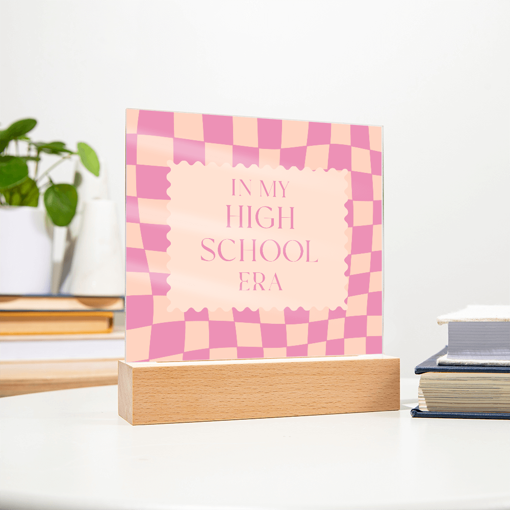 In my High School Era pink and tangerine retro decoration for classroom, desk, bedroom, etc.