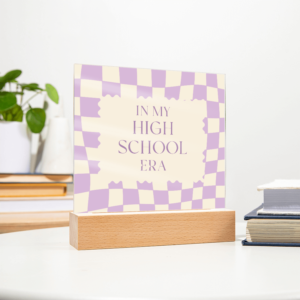 In my High School Era purple and cream retro decoration for classroom, desk, bedroom, etc.