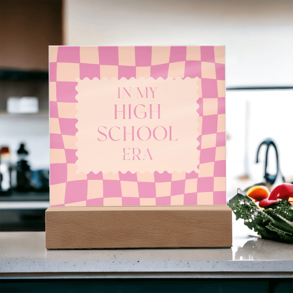 In my High School Era pink and tangerine retro decoration for classroom, desk, bedroom, etc.