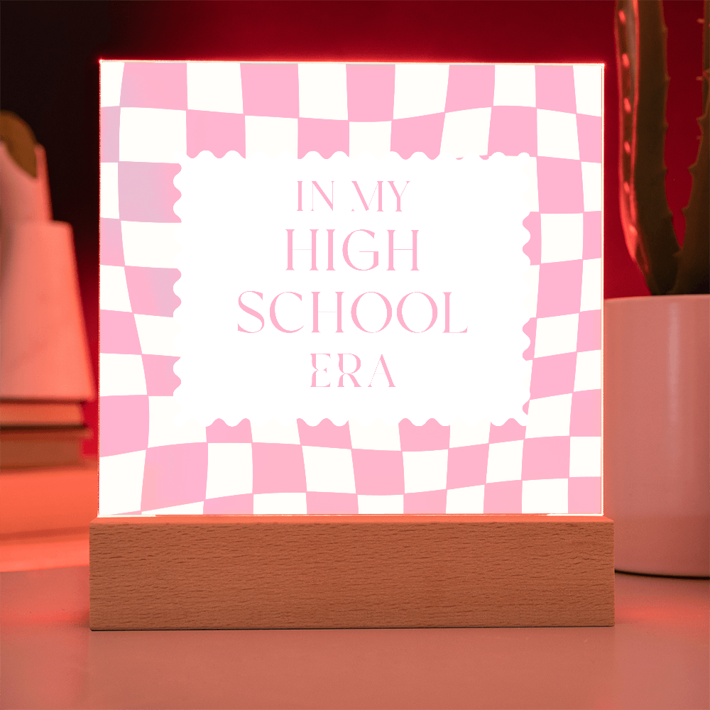 In my High School Era pink and tangerine retro decoration for classroom, desk, bedroom, etc.