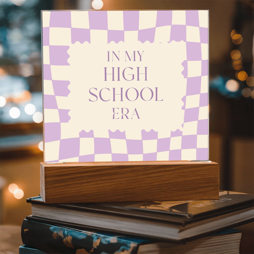 In my High School Era purple and cream retro decoration for classroom, desk, bedroom, etc.