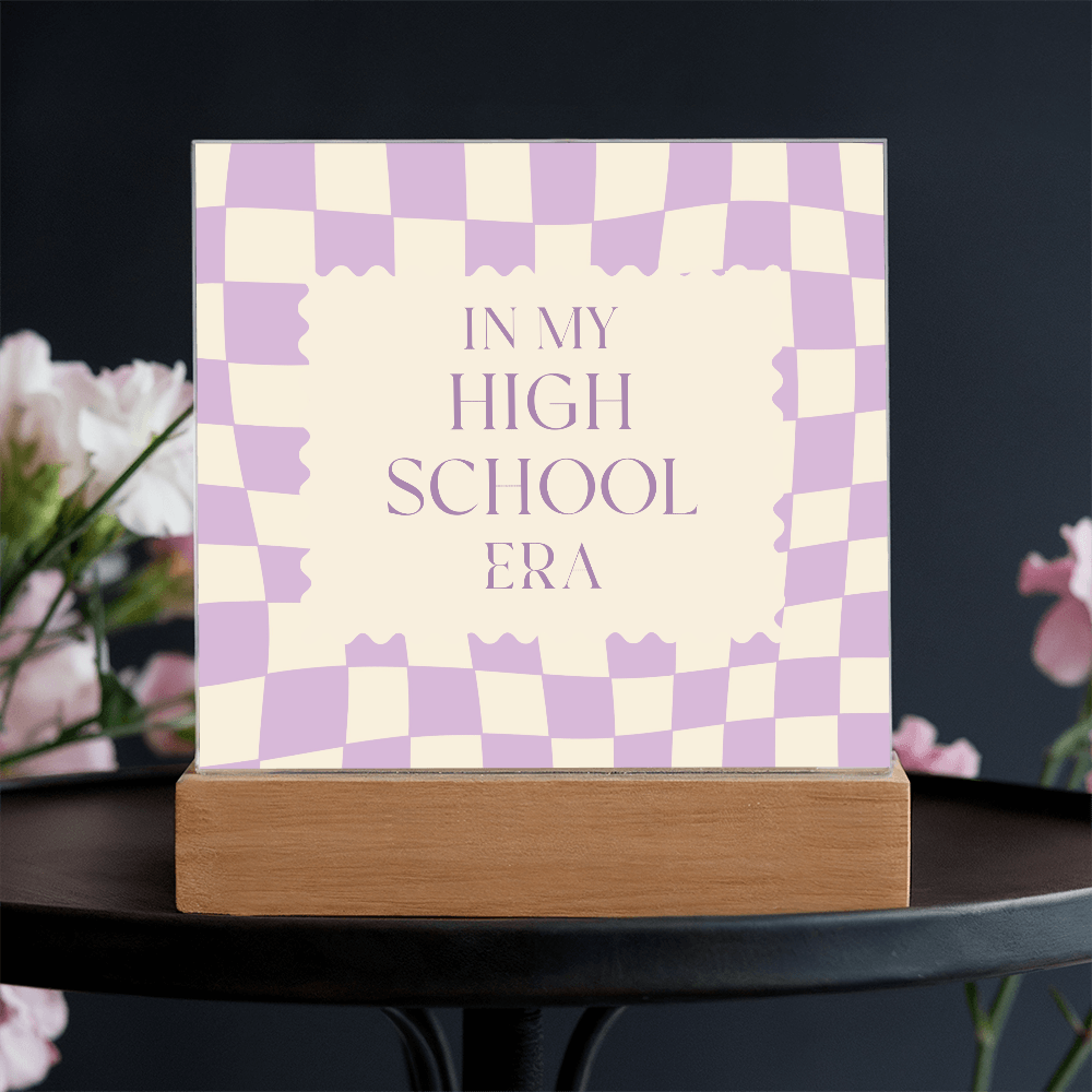 In my High School Era purple and cream retro decoration for classroom, desk, bedroom, etc.