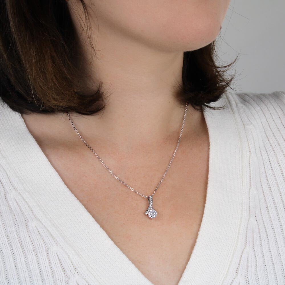 Terrific Nine years' anniversary gift: Alluring Beauty ribbon pendant reminds her that your love is forever!
