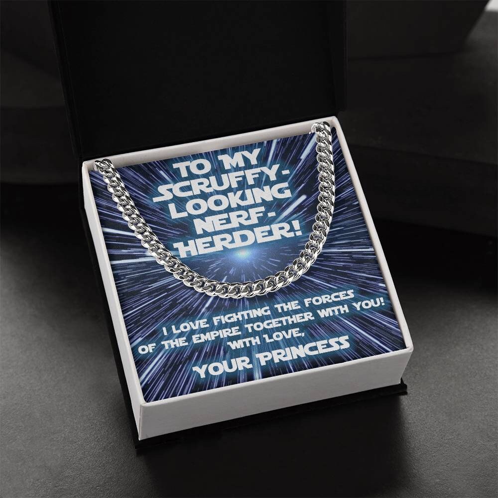 Star Wars inspired Gift for Scruffy-looking Nerf Herder! (Cuban Link Variation)