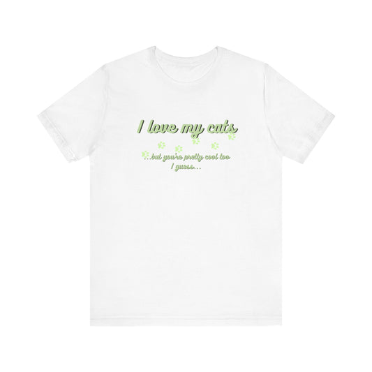 Cat Lover's Tee - 'I Love My Cats' Unisex Jersey T-Shirt, Perfect Gift for Cat Moms, Pet Lovers, or Cat-themed Parties