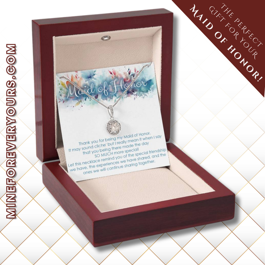 Maid of honor thank you gift for wedding in the past eternal hope necklace