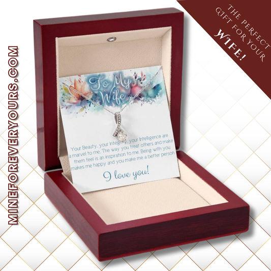 The perfect gift for Your Wife: Necklace with message card: Beauty, Integrity and Intelligence