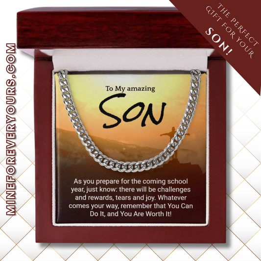 Inspirational Back to school Necklace for Sons