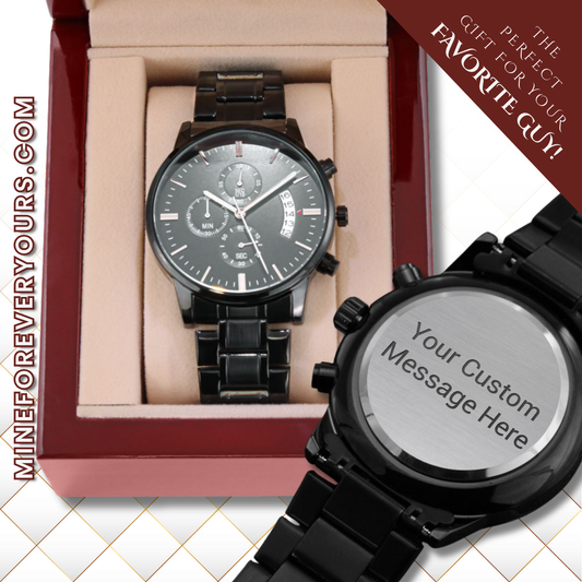 Personalized Chronograph Watch with Customizable engraving on case back