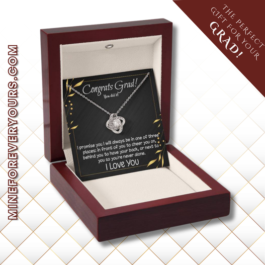 Congrats Grad! Love knot necklace for high school, college, etc.  graduate