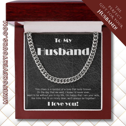 Amazing Cuban Link necklace: black leather theme and poem!