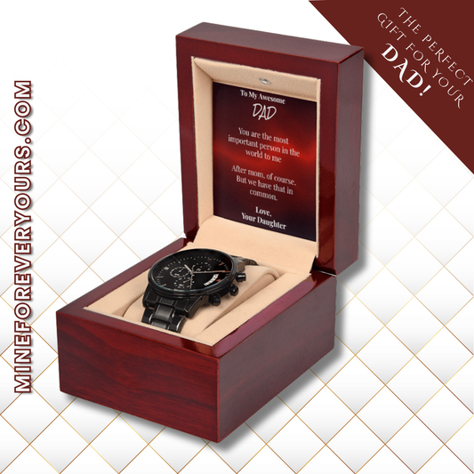 Chronograph Watch for Dad with Sarcastic Card from Daughter