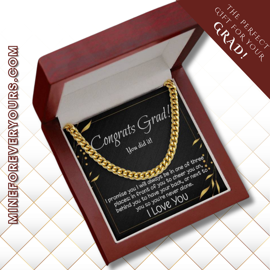 Congrats Grad! Cuban Link necklace for high school, college, etc. graduate