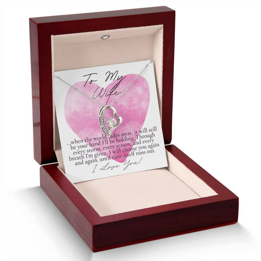 Romantic Gift for your Wife: Watercolor hearts When the world Fades Away (Forever Love variation)