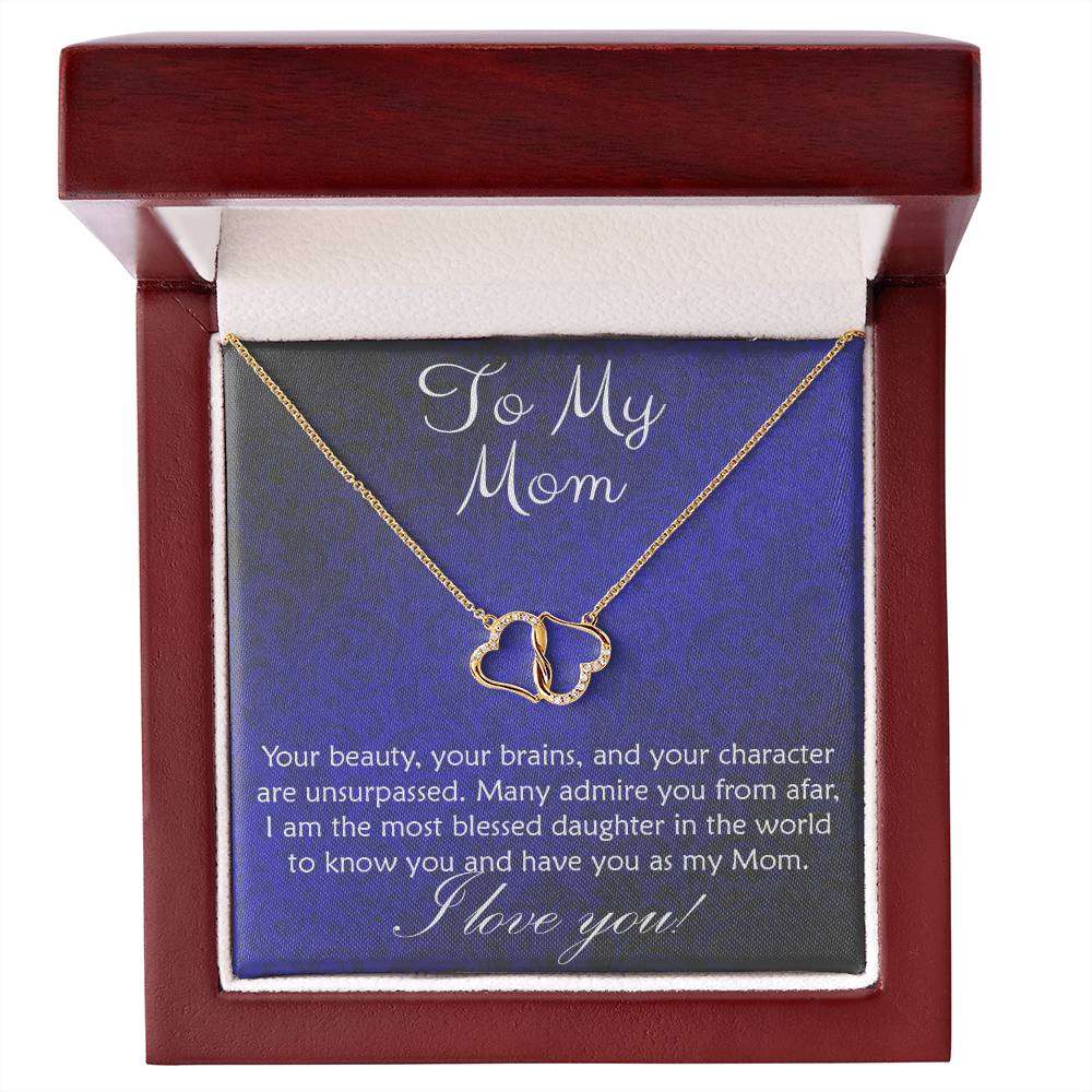 From Daughter to Mom... Everlasting Love necklace 10K Solid gold with Diamonds