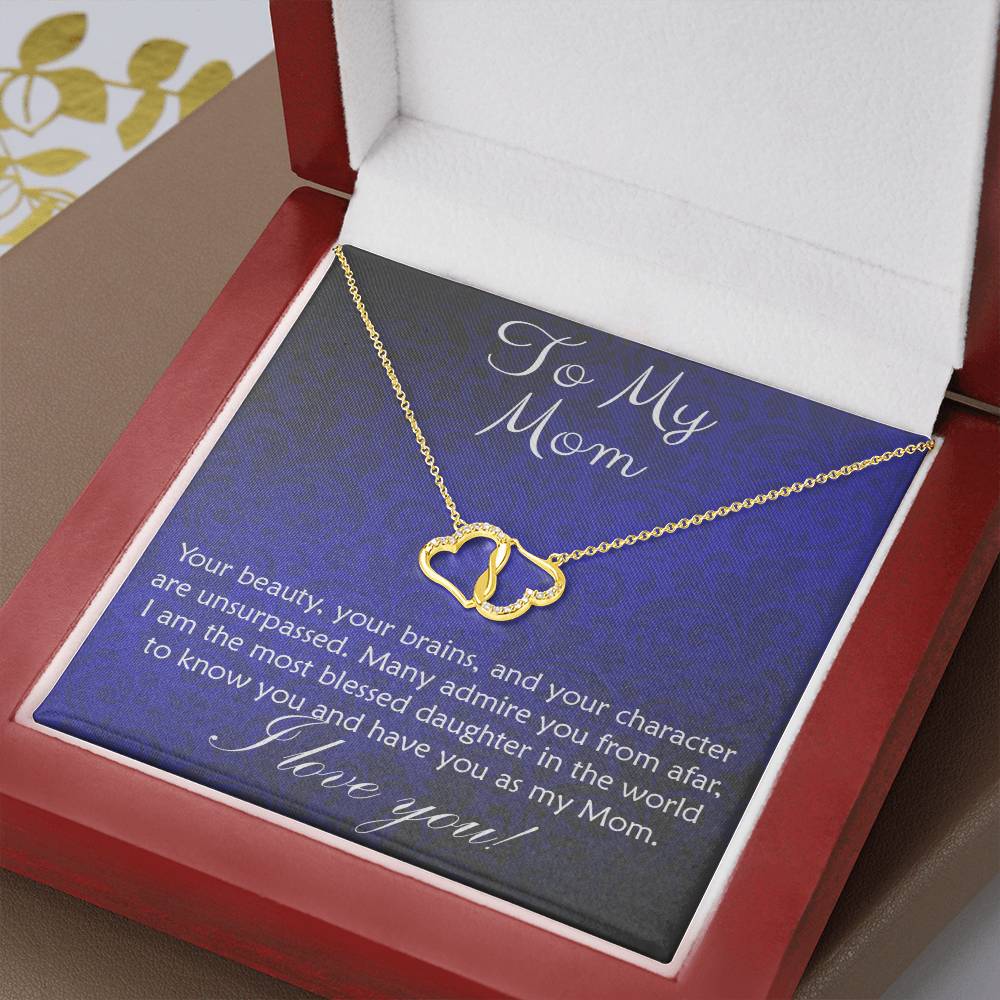 From Daughter to Mom... Everlasting Love necklace 10K Solid gold with Diamonds