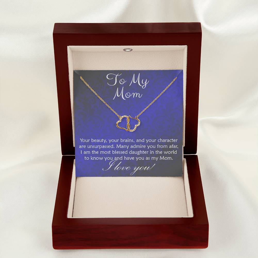 From Daughter to Mom... Everlasting Love necklace 10K Solid gold with Diamonds