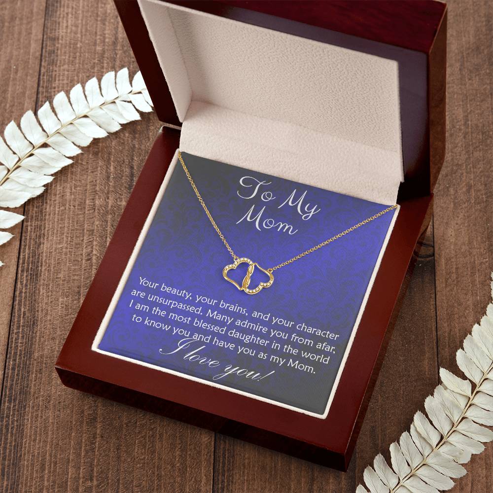 From Daughter to Mom... Everlasting Love necklace 10K Solid gold with Diamonds