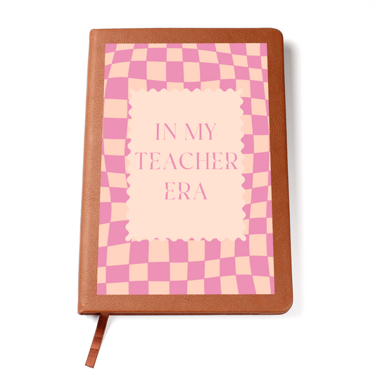 In my Teacher Era Pink and Tangerine retro Journal for Teacher Back to School classroom decor